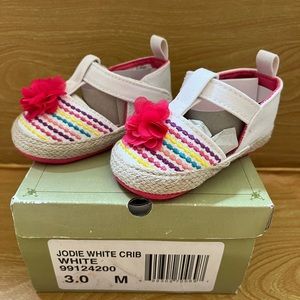 Sarah Jayne Shoes NWB Jodie White Crib 3. M🌸